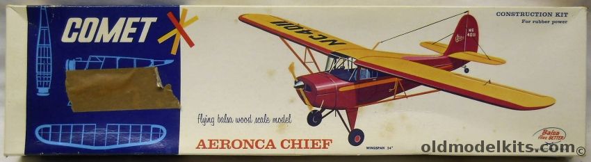 Comet Aeronca Chief - 54 Inch Wingspan for R/C for Free Flight, 3506 plastic model kit