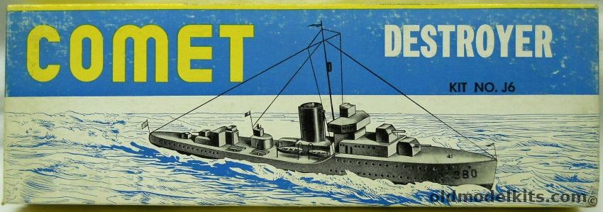 Comet USS Gridley DD380 Destroyer, J6 plastic model kit