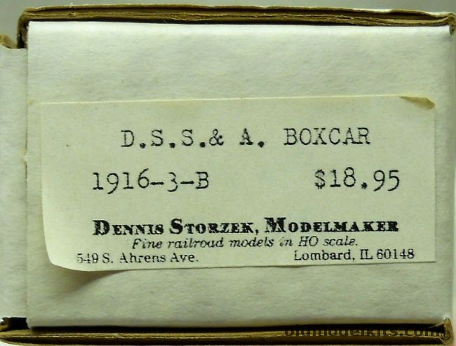 Dennis Storzek HO DSS&A Boxcar 40' Wood Boxcar With Trucks - HO Craftsman Kit, 1916-3-B plastic model kit