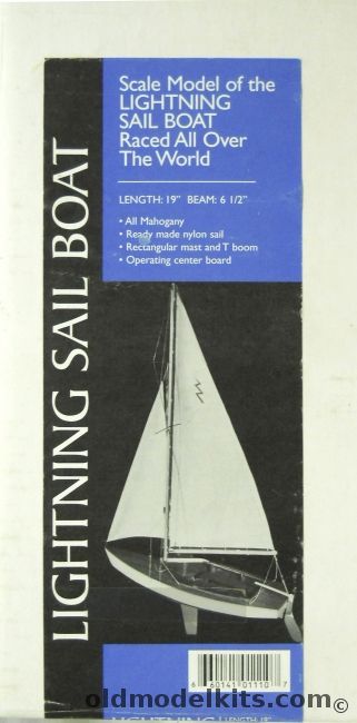 Dumas Lightning Sail Boat - 19 Inch Long Wooden Boat For Freerunning or R/C Operation, 1110 plastic model kit