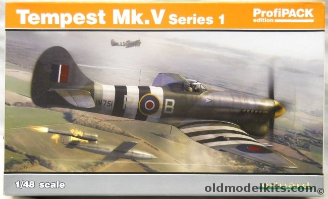 Eduard 1/48 Tempest Mk.V Series 1 Profipack Plus BarracudaCast Intake And Exhaust Sets - With Decals For Six Aircraft, 82121 plastic model kit