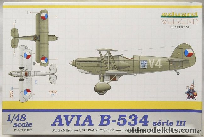 Eduard 1/48 Avia B-534 Serie III - No. 2 Air Regiment 51st Fighter Flight Olomouc Czechosolvakia May 1937-March 1939, 8474 plastic model kit