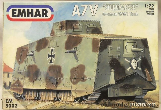 Emhar 1/72 TWO A7V Sturmpanzer - German WWI Tank, EM5003 plastic model kit