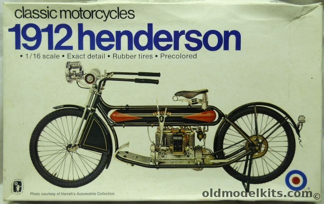 Entex 1/16 1912 Henderson Model A Motorcycle, 8482 plastic model kit
