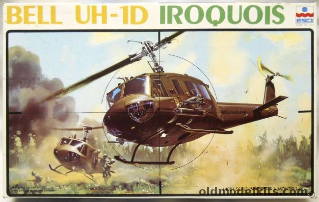 ESCI 1/48 Bell UH-1D Iroquois Huey - US Army Vietnam or South African Air Force, 4033 plastic model kit