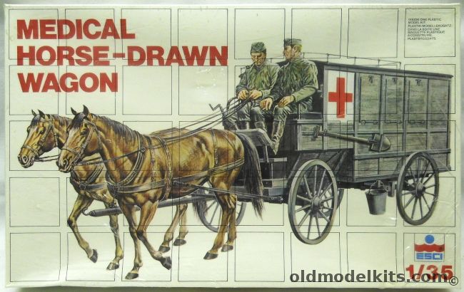 ESCI 1/35 German Horse Drawn Medical Wagon, 5014 plastic model kit