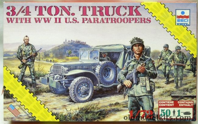 ESCI 1/72 3/4 Ton Truck  With US Paratroopers, 8609 plastic model kit
