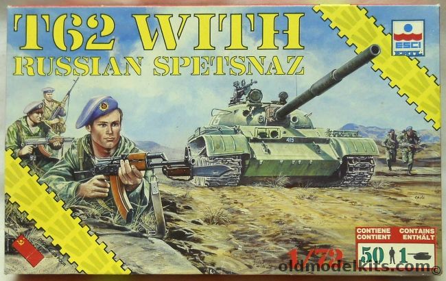 ESCI 1/72 T62 Tank With 50 Russian Spetsnaz, 8615