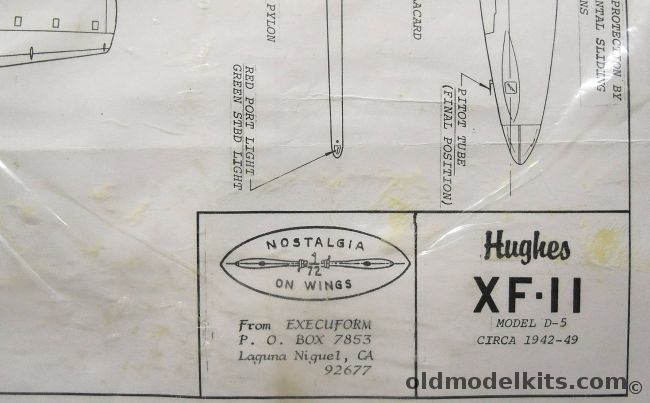 Execuform 1/72 Hughes XF-11 Model D-5 - Circa 1942-1949 - Bagged plastic model kit