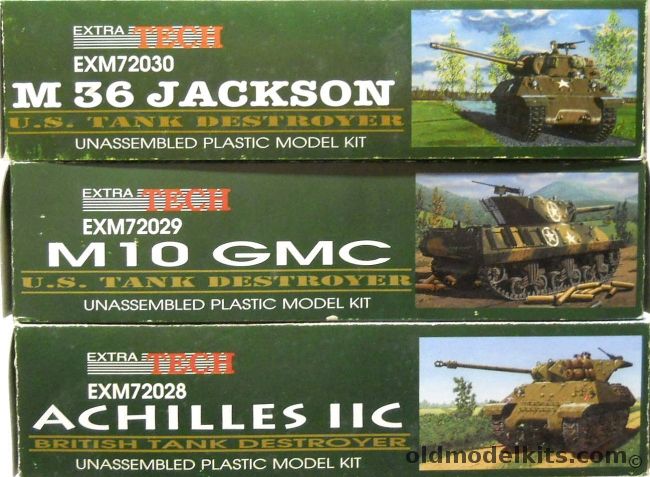Extratech 1/72 M36 Jackson Tank Destroyer / M10 GMC Tank Destroyer / Achilles IIC British Tank Destroyer, EXM72030 plastic model kit