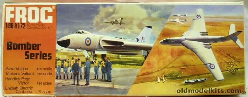 Frog 1/72 English Electric Canberra - ('Bomber' Box Issue / Same Box Used For Vulcan / Valiant / Victor And Canberra), F232 plastic model kit
