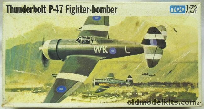 Frog 1/72 P-47 Thunderbolt Razorback Fighter-Bomber - Thunderbolt Mk.I 135 Sq RAF South East Asia Command (SEAC) / P-47D-22-RE GSII/3 Dauphin 4e Escadrille French Air Force 1944, 390 plastic model kit