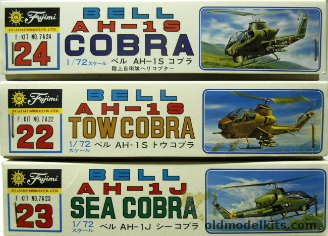 Fujimi 1/72 TWO Bell AH-1S Cobra / THREE AH-1S TOW Cobra / THREE AH-1J Sea  Cobra, 7A24-400 plastic model kit
