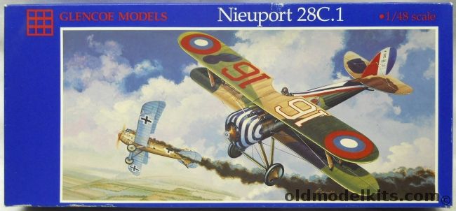 Glencoe 1/48 Nieuport 28 C.1 - Rickenbacker / O'Neal / Campbell / Lufbery, 05114 plastic model kit