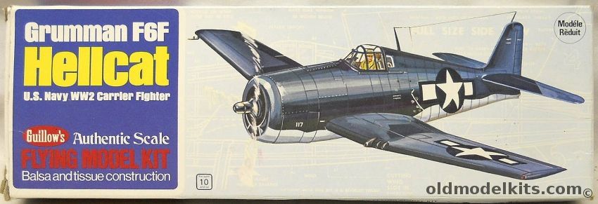 Guillows Hellcat F6F Carrier Fighter - 16.5 Inch Wingspan Balsa Flying Model Airplane, 503 plastic model kit