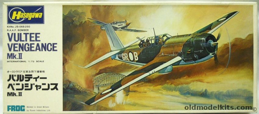 Hasegawa-Frog 1/72 Vultee Vengeance Mk.II - RAAF Australia 1944 / RAA 1944 / RAF 84th Sq / US Army Air Force, JS-068-250 plastic model kit