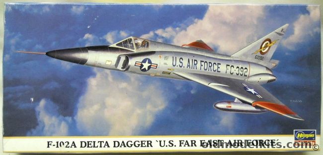 Hasegawa 1/72 F-102A Delta Dagger US Far East Air Force - 40th FIS Yokota Air Base 1960 Tokyo Japan / 4th FIS Misawa Air Base Aomori Japan 1960, 00129 plastic model kit