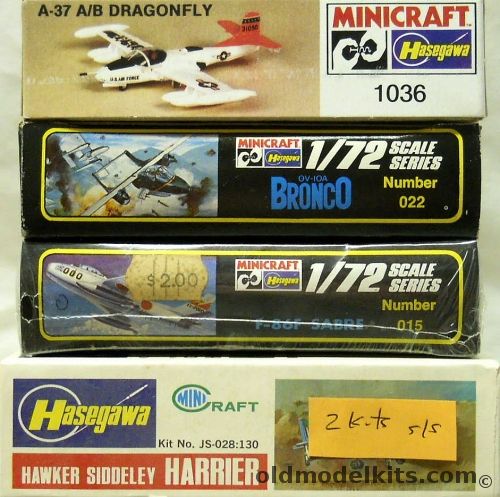 Hasegawa 1/72 Cessna A-37 A/B Dragonfly / OV-10A Bronco / F-96F Sabre ...