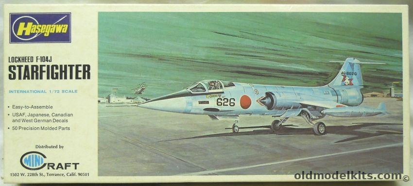 Hasegawa 1/72 Lockheed F-104G / CF-104 or F-104J - USAF / Luftwaffe / RCAF Canada / Japanese JSDF, JS-013 plastic model kit