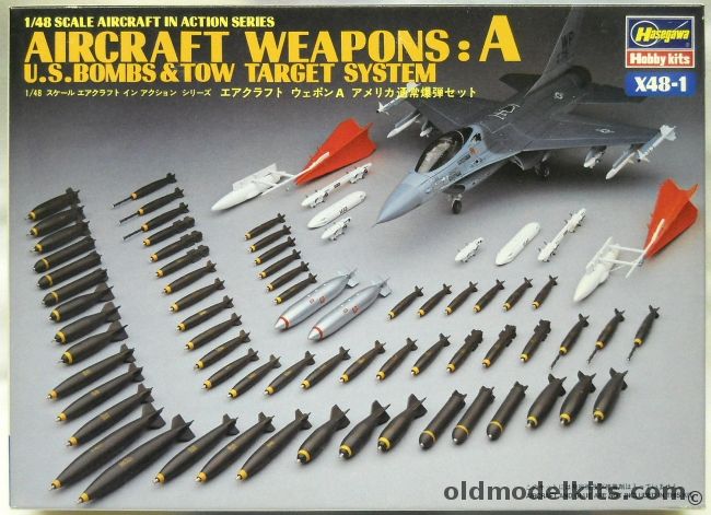Hasegawa 1/48 Aircraft Weapons A US Bombs And Tow Target System, X48-1 plastic model kit