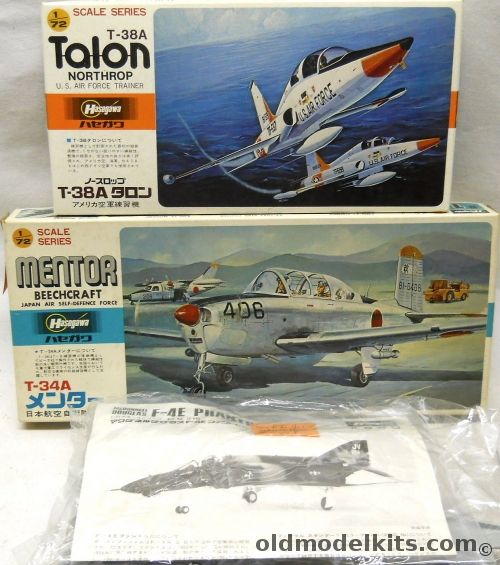 Hasegawa 1/72 Northrop T-38A Talon USAF or Thunderbirds / Beechcraft T-34A Mentor With Ground Tug USAF Or JSDF / F-4E Phantom II USAF, A19 plastic model kit