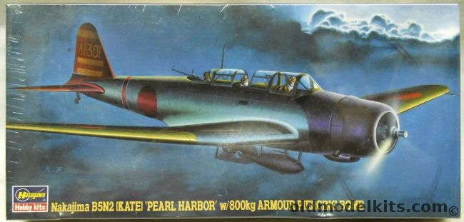 Hasegawa 1/72 Nakajima B5N2 Kate Pearl Harbor With 800kg Armour Piercing Bomb - Akagi Commander Fuchida / Hiryu, AT106 plastic model kit