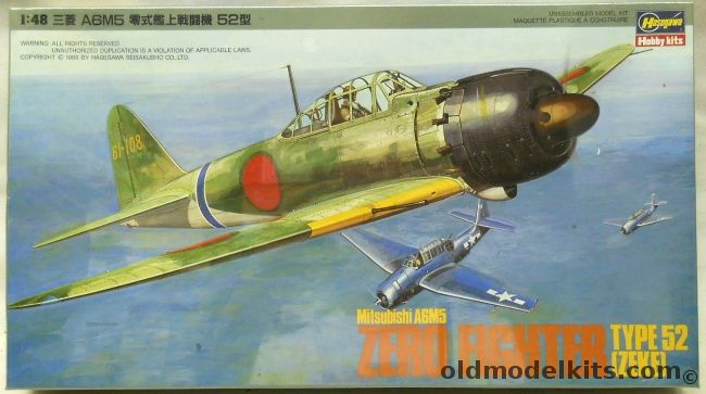 Hasegawa 1/48 Mitsubishi A6M5 Zero Fighter Type 52 Zeke, J7 plastic model kit