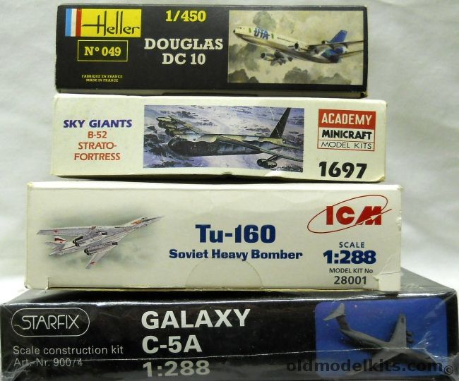 Heller DC-10 UTA / ICM 1/288 Tu-160 Blackjack Bomber / Academy 1/320 B-52 / Starfix 1/288 C-5A Galaxy, 049 plastic model kit