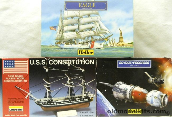 Heller USCG Eagle / Lindberg USS Constitution / Heller Soyouz/Progress, 79859 plastic model kit