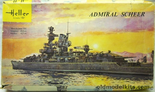 Heller 1/400 Admiral Sheer German Heavy Cruiser / Pocket Battleship, 800 plastic model kit