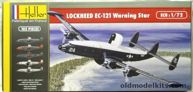 Heller 1/72 Lockheed EC-121 Warning Star - US Navy Air Barrier Squadron 1 Barbers Point NAS Hawaii 1959 / EC-121K Pacific Missile Range NAS Point Mugu CA 1962 / NADC Johnsville NAS PA 1963 / USAF 966 AEW & C Sq 552 AEW & C Wing Keflavik AS Iceland 1969 / USAF 551 AEW, 80311 plastic model kit