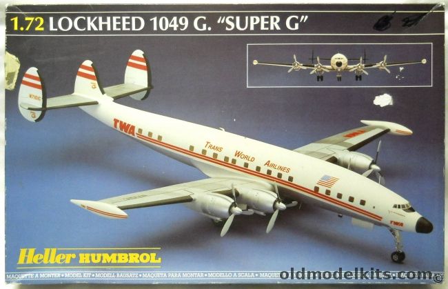 Heller 1/72 Lockheed 1049 Super G Constellation TWA, 80314 plastic model kit