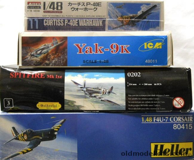 Heller 1/48 Corsair F4U-7 / Arii Curtiss P-40E Warhawk (ex Otaki) / ICM ...