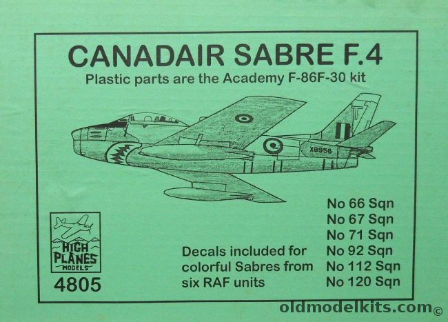 High Planes 1/48 Canadair Sabre F.4 - RAF No. 66 / 67 / 71 / 92 / 112 ...