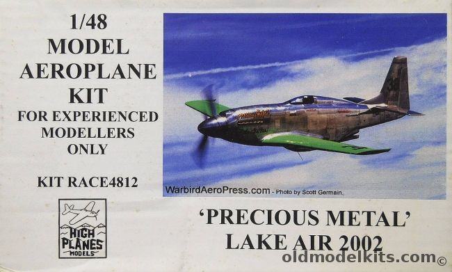 High Planes 1/48 Precious Metal Lake Air 2002 P-51 Mustang, RACE4812 plastic model kit