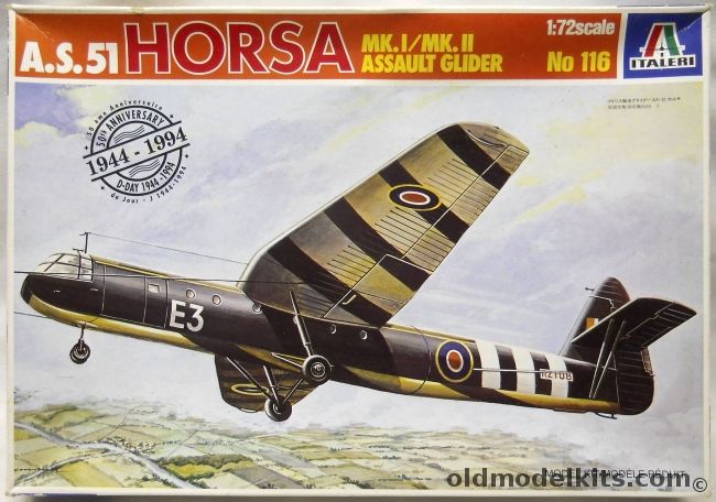 Italeri 1/72 AS-51 Horsa MkI / Mk.II Assault Glider - (AS51), 116 plastic model kit