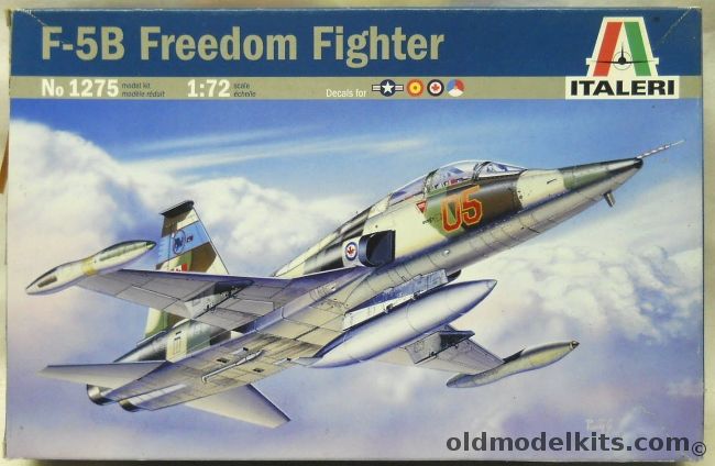 Italeri 1/72 TWO F-5B Freedom Fighter - Netherlands KLu 313 Sq Twente 1990 / USAF 425th TFTS 58th TFTW Williams AFB 1986 / Spain Ala 23 Talavera 1989 / Canada RCAF 419th Sq Coldlake 1995, 1275 plastic model kit