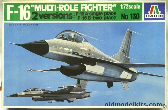 Italeri 1/72 TWO F-16  - Multi-Roll Fighter F-16A Single Seater Or F-16B Two Seater, 130 plastic model kit