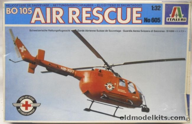 Italeri 1/32 BO-105 Air Rescue - Swiss Civil Markings, 605 plastic model kit