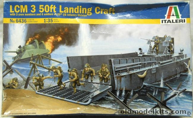 Italeri 1/35 LCM 3 50ft Landing Craft - With 3 Crew Members And 6 Soldiers Of The 29th US Infantry Division, 6436 plastic model kit