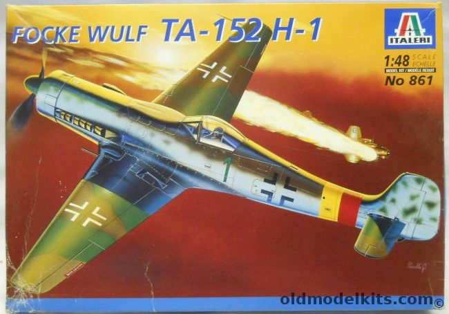 Italeri 1/48 Focke Wulf TA-152 H-1 - With Markings For Two Different JG301 Aircraft from 1945, 861 plastic model kit
