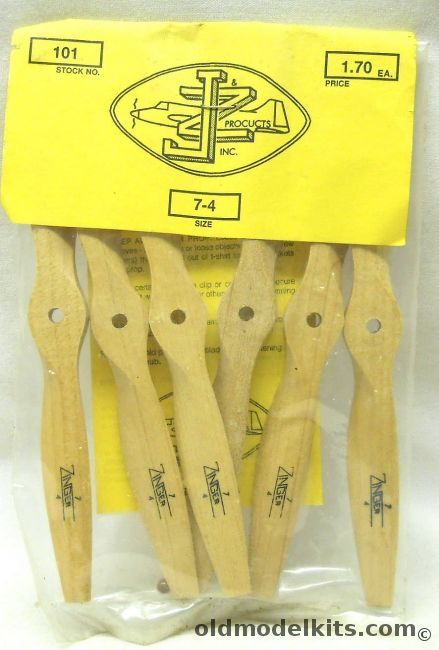 J Zinger Products SIX 7-4 Wood Propellers NOS - JZ - Bagged, 101 plastic model kit