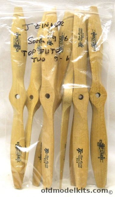 J Zinger Products SEVEN 9-6 And TWO Top Flite 9-6 Wood Propellers NOS - JZ - Bagged plastic model kit