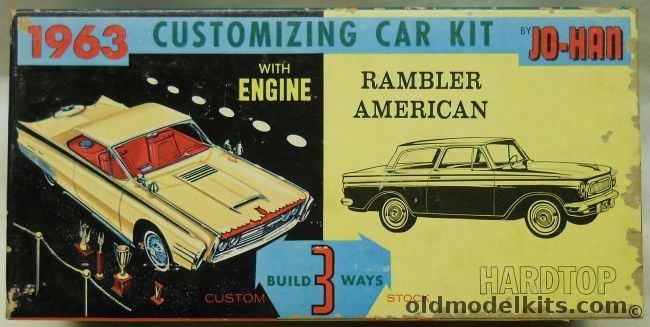 Jo-Han 1/25 1963 AMC Rambler American Hardtop - Customizing Kit - Stock / Custom / Drag Or Track, 4663-149 plastic model kit