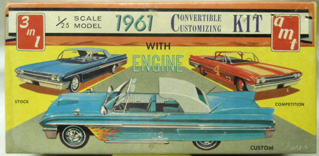 AMT 1/25 1961 Mercury Convertible Monterey 3 in 1 Kit - Stock / Custom / Racing, K311 plastic model kit
