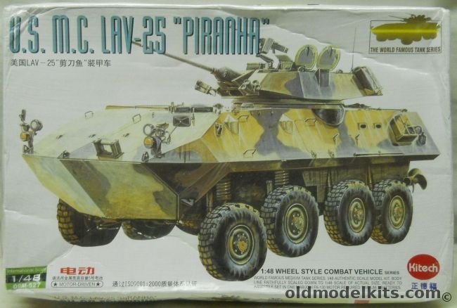 Kitech 1/48 US Marines LAV-25 Piranha - Motorized, O8M-527 plastic model kit