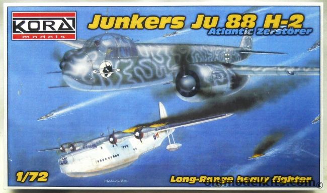 Kora 1/72 Junkers Ju-88 H-2 Atlantic Zerstorer, 7217 plastic model kit