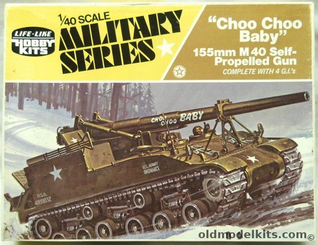 Life-Like 1/40 Choo Choo Baby 155mm M40 Self Propelled Gun - With 4 GIs ...