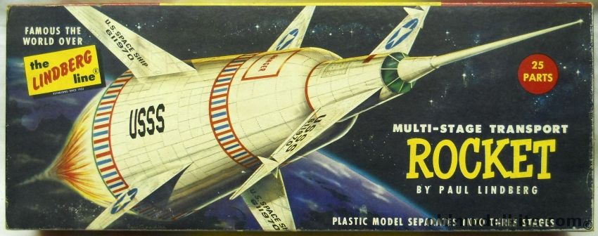 Lindberg Multi-Stage Transport Rocket - (Three Stage), 1001-98 plastic model kit
