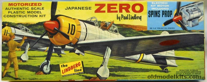 Lindberg 1/48 Japanese Zero Motorized, 304M-100 plastic model kit